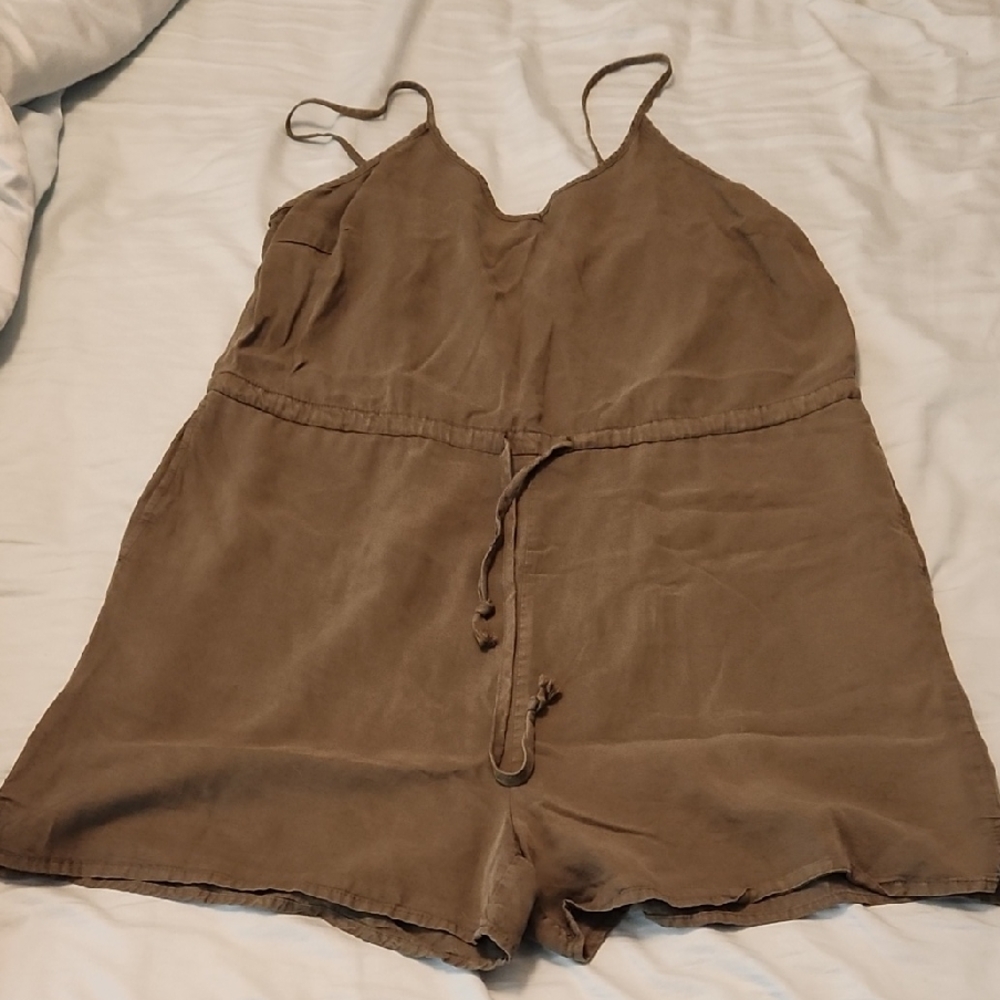 Wishlist Brown Playsuit with Relaxed Fit and Seam Detail